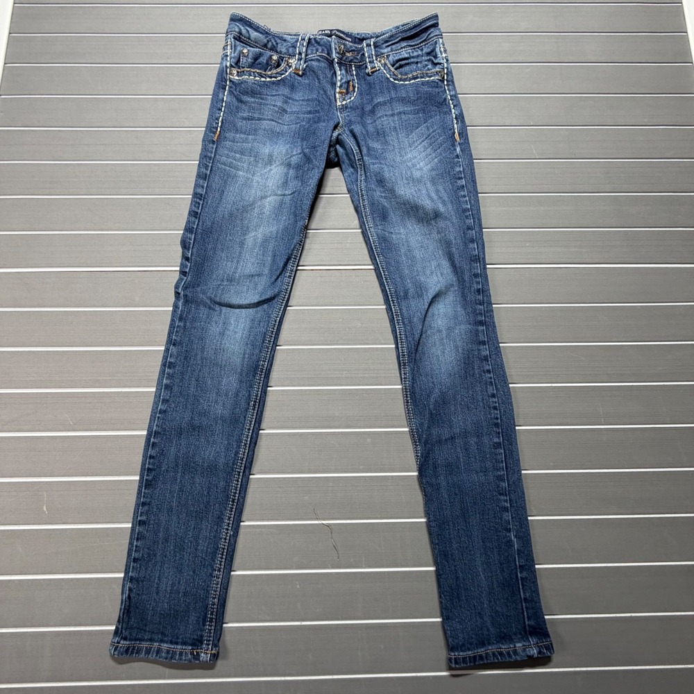 ZCO Jeans Premium Womens Size 3 Dark Wash Skinny Thick Stitch Flap Pocket Jeans‎